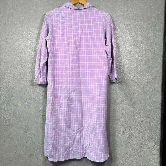 CABERNET SLEEPWEAR Purple ¾ Sleeve Long Super Cozy Flannel Nightgown Women L - Picture 10 of 10